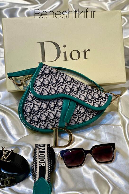 کیف دوشی زنانه DIOR مدل کلتی همراه بند بلند کنفی
