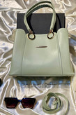 کیف دوشی زنانه چرمی رنگ پاستیلی همراه بند بلند