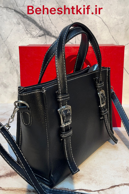 کیف دستی زنانه برند زارا مدل 2 سگک همراه بند بلند چرمی