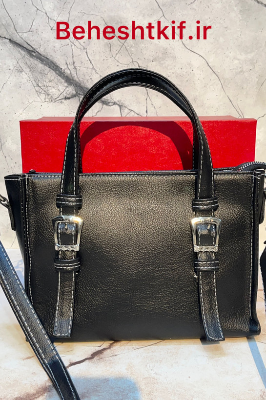 کیف دستی زنانه برند زارا مدل 2 سگک همراه بند بلند چرمی