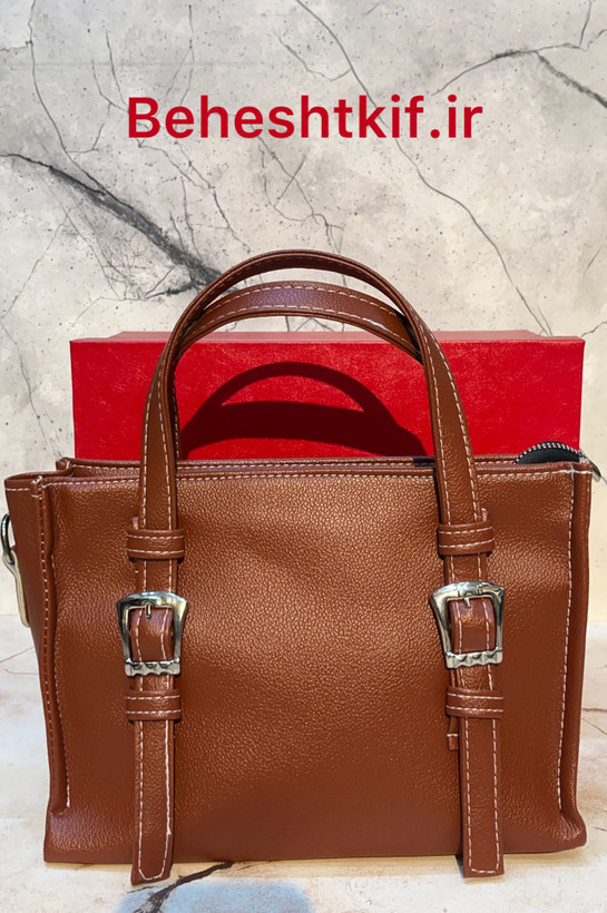 کیف دستی زنانه برند زارا مدل 2 سگک همراه بند بلند چرمی
