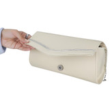 کیف دستی زنانه مجلسی مدل نگینی همراه بند بلند زنجیری