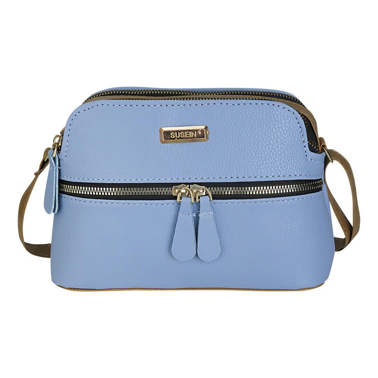 کیف دوشی زنانه مدل 3زیپ برند سوسن همراه بند بلند چرمی