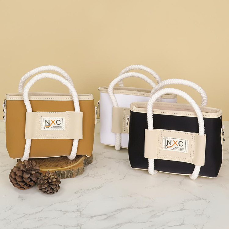 کیف دوشی دخترانه مدل بند کنفی همراه بند بلند