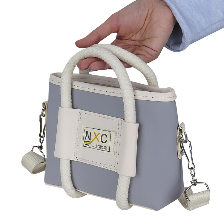 کیف دوشی دخترانه مدل بند کنفی همراه بند بلند