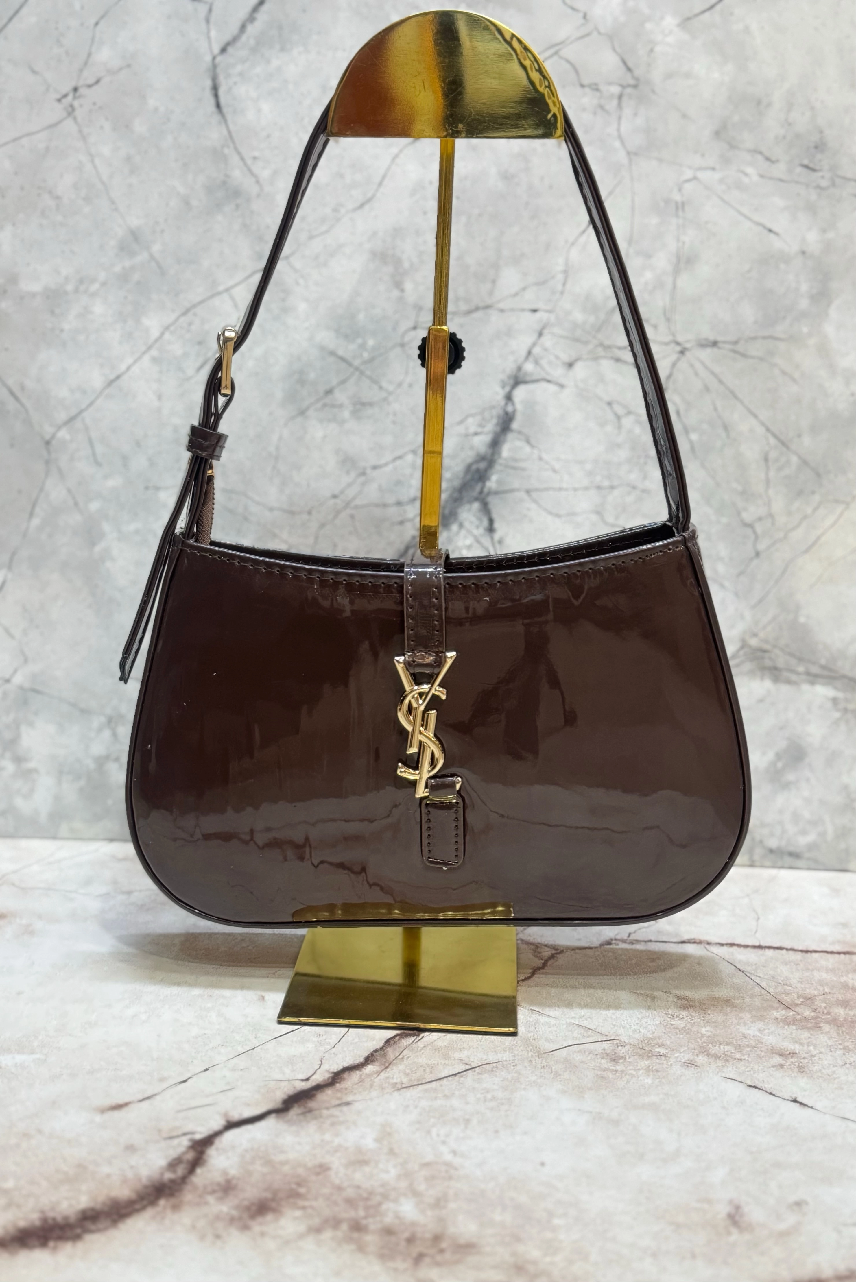 کیف دوشی چرمی  زنانه برند YSL مدل قایقی