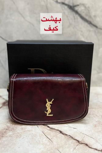 کیف دوشی زنانه برند YSLمدل پاسپورتی همراه بند بلند