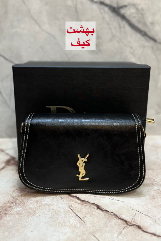 کیف دوشی زنانه برند YSLمدل پاسپورتی همراه بند بلند
