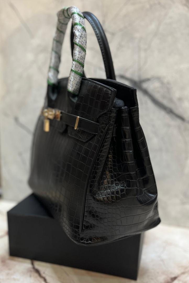 کیف دستی زنانه طرح هرمس مدل قفل دار همراه بند بلند چرمی