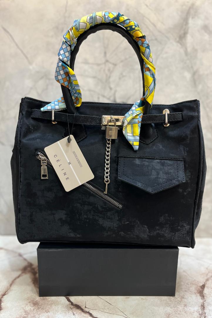 کیف دستی زنانه طرح هرمس مدل قفل دار همراه بند بلند چرمی