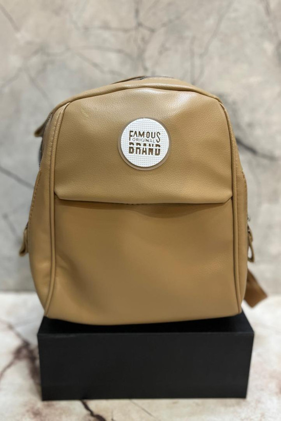 مینی کوله پشتی چرمی برند FAMOSمدل فانتزی دخترانه