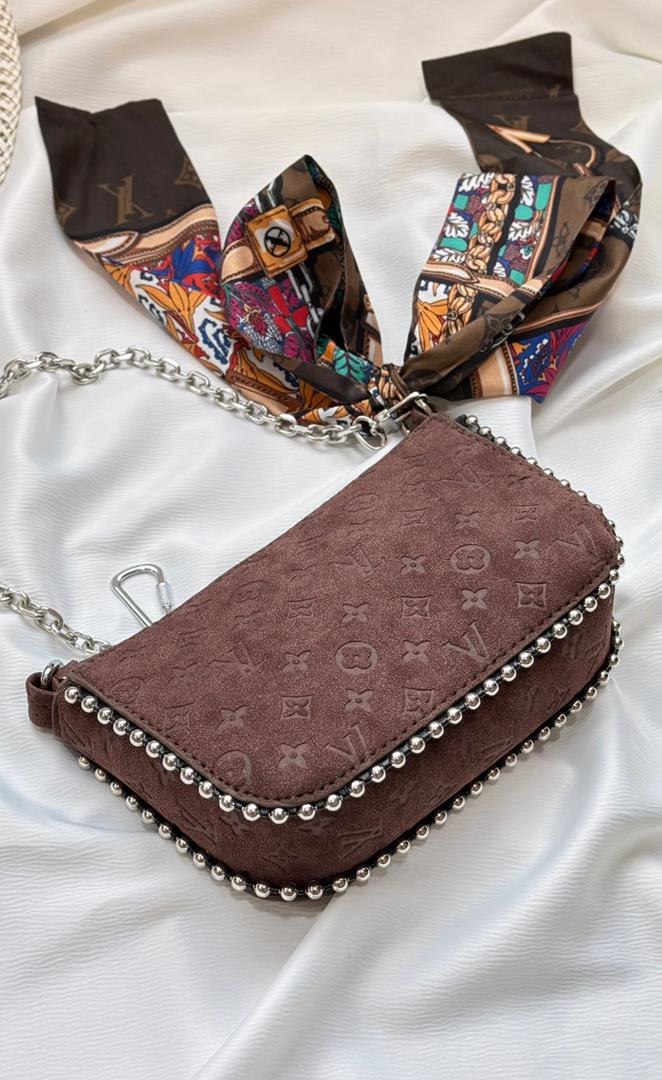 کیف جیر دستی دوشی دخترانه فانتزی مدل گیسو همراه بند بلند زنجیری