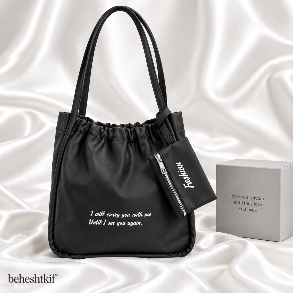 کیف دانشجویی دوشی دخترانه مدل fashion همره کیف پول متصل